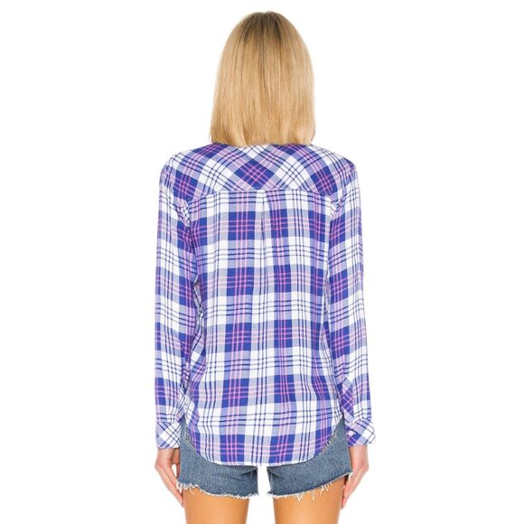 Rails Hunter White Candy Azure Plaid Long Sleeve Button Down Shirt - Picture 3 of 13